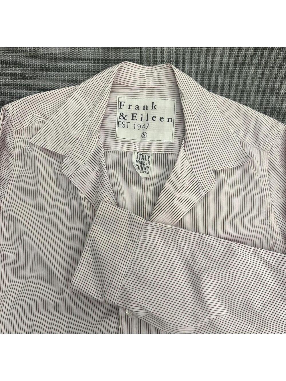 Frank and Eileen small Barry shirt red white striped made in usa